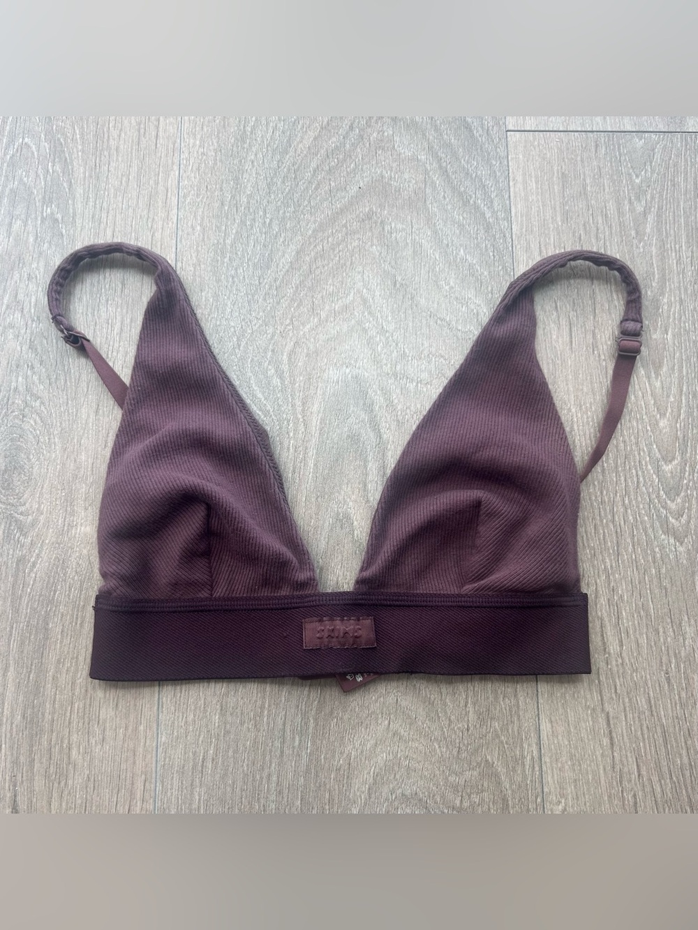Skims Brown Triangle Plunge Bralette
